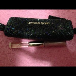 Victoria secret pouch w/ lipgloss & perfume roll